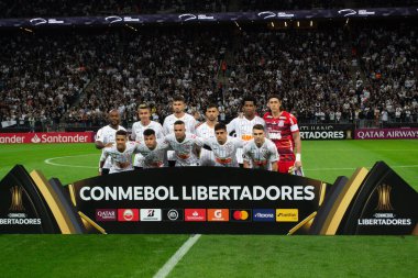 SAO PAULO - 12 Şubat 2020: COPA LİBERTADORES 2020 CORINTHIANS-GUARANI Corinthians karşı Guarani takımı (Paraguay) Copa Libertadores da America 2020, Arena Corinthians