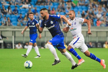 Porto Alegre - Ekim 02, 2019: Gremio 'ya karşı oynanan maçta, Amerika' nın Copa Libertadores takımının yarı finallerinde 1. maçta geçerlidir.