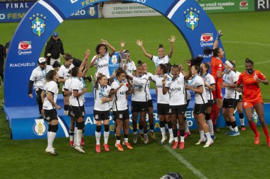 6 Aralık 2020 'de, Sao Paulo, Brezilya: Sao Paulo, Sao Paulo' da 2020 Brezilya 1. Lig bayan futbol ligi şampiyonu olmak için Avai-Kindermann 'a karşı oynanan futbol maçını kazandı.. 