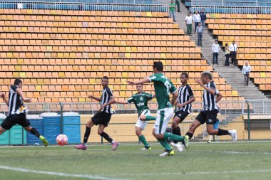 SAO PAULO - NOV 20, 2019 - PALMEIRAS vs SANTOS - during the Final of the Paulista U-15 Championship between Palmeiras and Santos, at the Pacaembu Stadium, in Sao Paulo