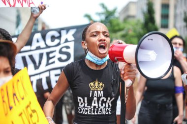 NEW YORK, 28 / 08 / 2020 - Siyahi HAYATLARI DURANTE O 57 ANIVERSARIO DA HISTORICA MARCHA DE MARTIN LUther King