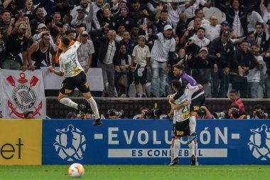 SAO PAULO - 12 Şubat 2020: COPA LİBERTADORES 2020 CORINTHIANS-GUARANI Corinthians karşı Guarani takımı (Paraguay) Copa Libertadores da America 2020, Arena Corinthians