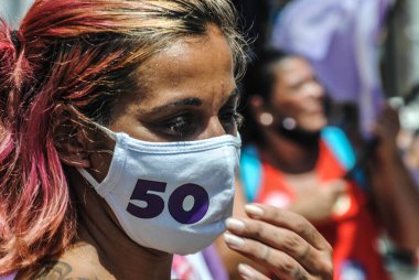 Sao Paulo Belediye Başkanı adayının seçim kampanyası. 22 Ekim 2020, Sao Paulo, Brezilya: Sao Paulo şehrinin başkanlığına aday olan Guilherme Boulos, 50 yıldan fazla süren bir programa katıldı.