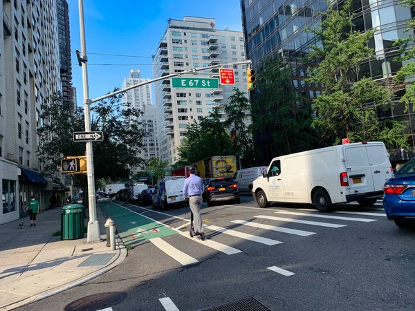 Nouveau Trafic Lourd Manhattan Détriment Des Piétons Juillet 2020 Manhattan — Photo