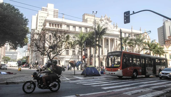 Солідарність Бездомних Серед Ковід Серпня 2020 Сан Паулу Бразилія Рух — стокове фото