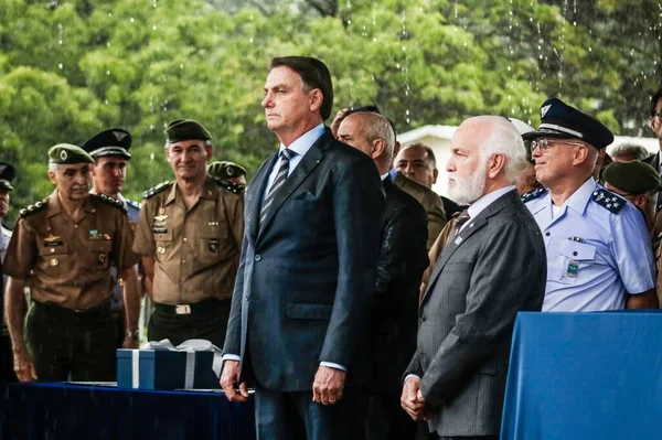 São Paulo 2020 Presidente Brasil Jair Bolsonaro Encontro Com Pessoas — Fotografia de Stock