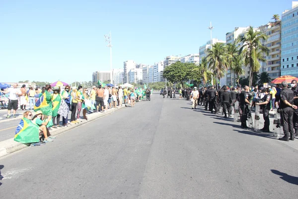 Int Protesto Favor Presidente Brasileiro Junho 2020 Rio Janeiro Brasil — Fotografia de Stock