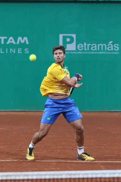 Lima Peru 2019 Brasil Chile Jogo Tenis Masculino Entre Joao — Stock Fotó