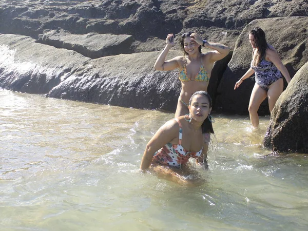 Int Movimento Pessoas Ilha Itatiaia Janeiro 2021 Vila Velha Espírito — Fotografia de Stock