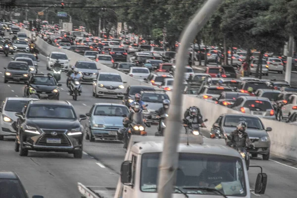 Trafic Sao Paulo Octobre 2020 Sao Paulo Brésil Circulation Intense — Photo