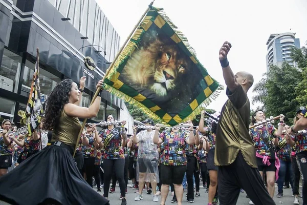 Sao Paulo 2020 Carnaval Guinness Book Maior Bateria Samba Mundo — Stockfoto