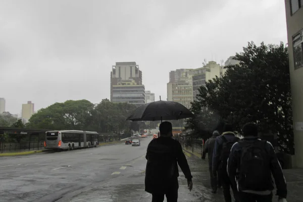 Zimny Deszczowy Dzień Sao Paulo Października 2020 Sao Paulo Brazylia — Zdjęcie stockowe