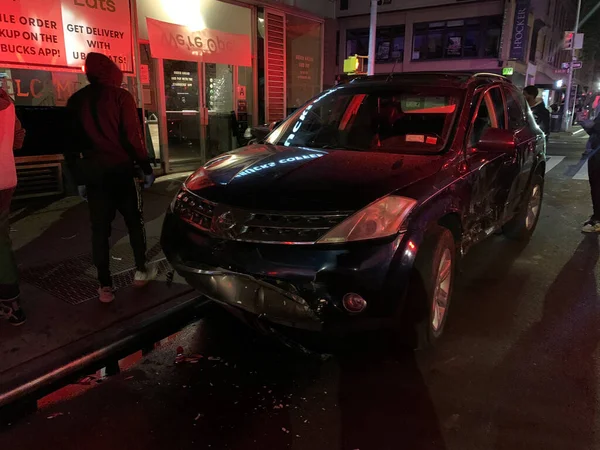 Nuevo Accidente Que Involucra Autos Durante Una Protesta Nueva York — Foto de Stock