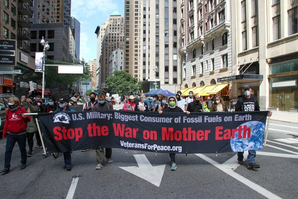 Nova York Eua 2020 Protesto Pacifico Clima Nova York Protesto — Foto de Stock