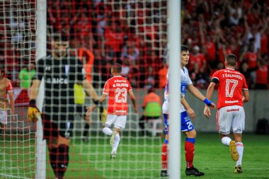Porto Alegre (RS), 03 / 03 / 2020 -- INTERNACIONAL / UNIVERSIDAD CATOLICA - Jogador Marcos Guilherme, do Internacional (BRA), comemora o gol marcado durante partida contra a Universidad Catolica (CHI), valida pela primeira rodada fase de grupos da Co.