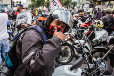 19 Temmuz 2020, Sao Paulo, Brezilya: Brezilya Cumhurbaşkanı Jair Bolsonaro 'yu protesto eden protestocular Central Sao Paulo' daki Franklin Roosevelt Parkı 'nda