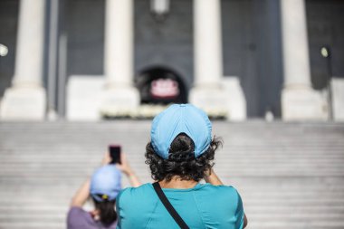 Yargıç Ruth Ginsburg Capitol Hill 'in son günü. 25 Eylül 2020, Washington DC, ABD. ABD Kongre Binası Rotunda yönetiminde bulunmanın benzersiz onuruna erişen Yargıç Ruth Bader Ginsburg son kez Yüksek Mahkeme ve Kongre Binası 'ndan ayrıldı.,