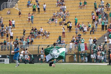 SAO PAULO - NOV 20, 2019 - PALMEIRAS vs SANTOS - during the Final of the Paulista U-15 Championship between Palmeiras and Santos, at the Pacaembu Stadium, in Sao Paulo