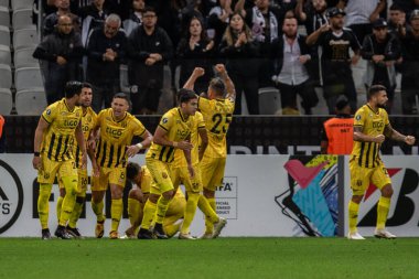 SAO PAULO - 12 Şubat 2020: COPA LİBERTADORES 2020 CORINTHIANS-GUARANI Corinthians karşı Guarani takımı (Paraguay) Copa Libertadores da America 2020, Arena Corinthians