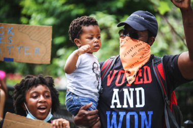 NEW YORK, 28 / 08 / 2020 - Siyahi HAYATLARI DURANTE O 57 ANIVERSARIO DA HISTORICA MARCHA DE MARTIN LUther King