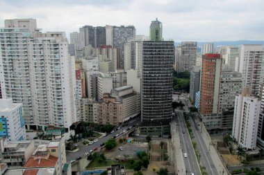 Sao Paulo şehir merkezinin hava manzarası. 23 Eylül 2020, Sao Paulo, Brezilya: Coronavirüs salgınının ortasında Sao Paulo şehir merkezinin havadan görünüşü