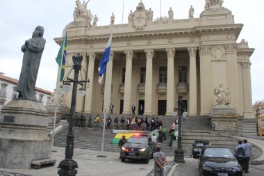 Rio de Janeiro valisinin görevden alınması. 29 Temmuz 2020, Rio de Janeiro, Brezilya: STF 'nin (Brezilya Federal Yüksek Mahkemesi) Rio de Janeiro valisinin görevden alınması kararına karşı Alerj' de gösteri