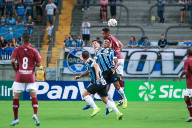 PORTO ALEGRE- 22 Ocak 2020 GREMIO CAXIAS 'A karşı. Porto Alegre 'deki Arena do Gremio' da 2020 Gaucho Şampiyonası 'nın ilk turu için geçerli.