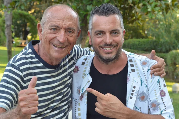 Int Ontmoeting Van Twee Icons Van Romeinse Italiaanse Muziek Augustus — Stockfoto