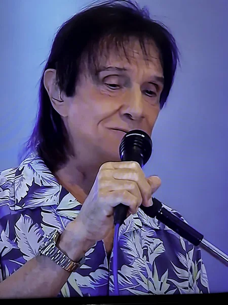 Sao Paulo 2020 Live Roberto Carlos Pazar Yaşına Giren Şarkıcı — Stok fotoğraf