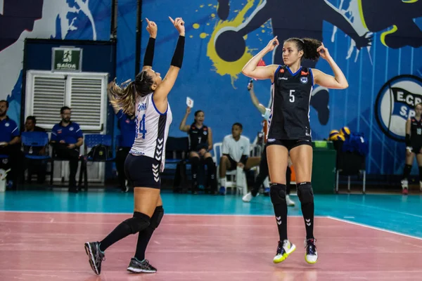 Sao Paulo 2020 Superliga Van Pinheiros Sao Caetano Volleybal Wedstrijd — Stockfoto