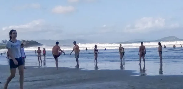 Florianopolis 2020 Movimento Pessoas Praia Praia Matadeiro — Fotografia de Stock