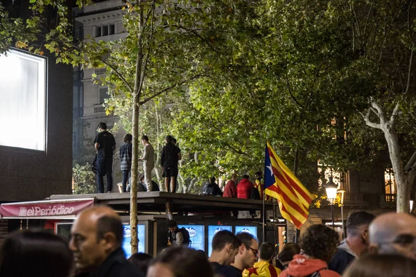 Barcelona Španělsko 2019 Protest Svobodu Katalánska — Stock fotografie