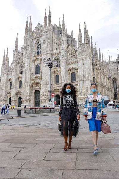 Εβδομάδα Μόδας Μιλάνου Σεπτεμβρίου 2020 Μιλάνο Ιταλία Μετά Κλείδωμα Λόγω — Φωτογραφία Αρχείου