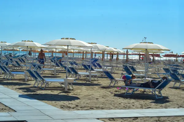 Int Ruch Plażowy Czerwca 2020 Rimini Włochy Ruch Plaży Rimini — Zdjęcie stockowe