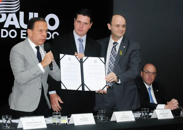 Sao Paulo 2019 Gouverneur Joao Doria Gibt Neuigkeiten Zum Treffen — Stockfoto