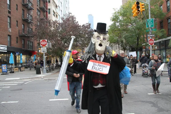 November 2020 New York Usa People Protest Lockdown Mayor Bill — Stock Photo, Image