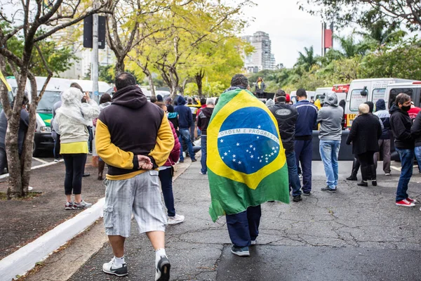 Julio 2020 Sao Paulo Brasil Desfile Camioneros Escolares Varias Ciudades — Foto de Stock