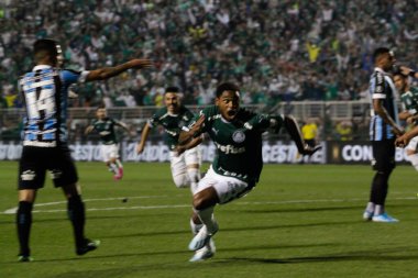 PORTO ALEGRE - FEB 22, 2020: GREMIO - during a match against Gremio, validated by the semifinal of the Gaucho 2020 Championship, at the Beira-Rio stadium, in Porto Alegre