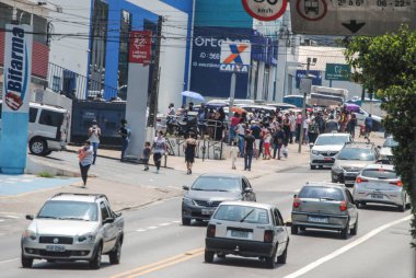 Sao Paulo 'da trafik vardı. 14 Ekim 2020, Sao Paulo, Brezilya: Sao Paulo 'da Marjinal Tiete otoyolu yoğun trafik 