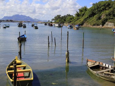 FLORIANOPOLIS, SC, 17.01.2020 - MOVIMENTACAO JURthe-INTERNACIONAL - Praia de Jurere Internacional Hareketi Florianopolis 'in kuzeyinde yer almaktadır. 