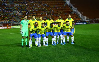SAO PAULO, SP, 09.09.2019 - BRAZIL - Şili - Brezilya 'nın Olimpik takımı arasında oynanan karşılaşmada Şili milli takımı