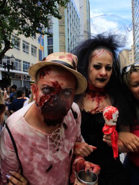 Curitiba (PR), 23 / 02 / 2020 - Curitiba, Brezilya 'da Zombi Yürüyüşü 