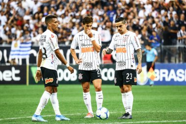 SAO PAULO - OCT 19, 2019: CORINTHIANS during the match between valid for the 27th round of the Brazilian Championship, at the Corinthians Arena in Itaquera