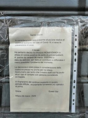 Milan (IT), 20 / 04 / 2020 - COVID-19 - İtalya 'nın Milano kenti 