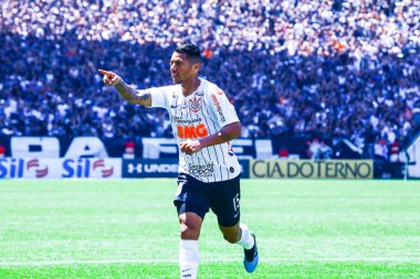 SAO PAULO - OCT 19, 2019: CORINTHIANS during the match between valid for the 27th round of the Brazilian Championship, at the Corinthians Arena in Itaquera