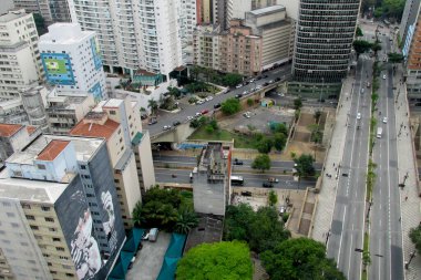 Sao Paulo şehir merkezinin hava manzarası. 23 Eylül 2020, Sao Paulo, Brezilya: Coronavirüs salgınının ortasında Sao Paulo şehir merkezinin havadan görünüşü