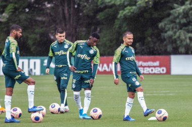 SAO PAULO - January 08, 2020: TRAINING THE PALMEIRAS TEAM The Palmeiras football squad conducts training aimed at the first commitment of the year