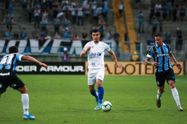 Porto Alegre - Ekim 02, 2019: Gremio 'ya karşı oynanan maçta, Amerika' nın Copa Libertadores takımının yarı finallerinde 1. maçta geçerlidir.