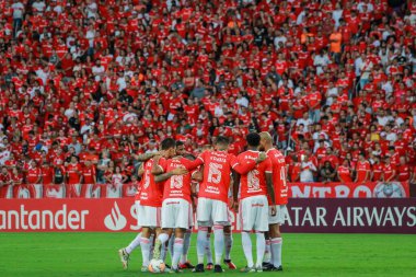 PORTO ALEGRE - FEB 11, 2020: INTER VS UNIVERSIDAD DE CHILE - scored during the return match against Univerisad de Chile, validated by the second phase of the Copa Libertadores da America 2020, at the stadium