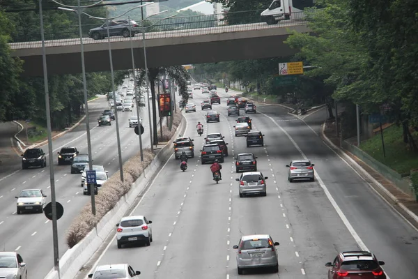 Sao Paulo 2021 Sao Paulo Brezilya Yoğun Trafik — Stok fotoğraf